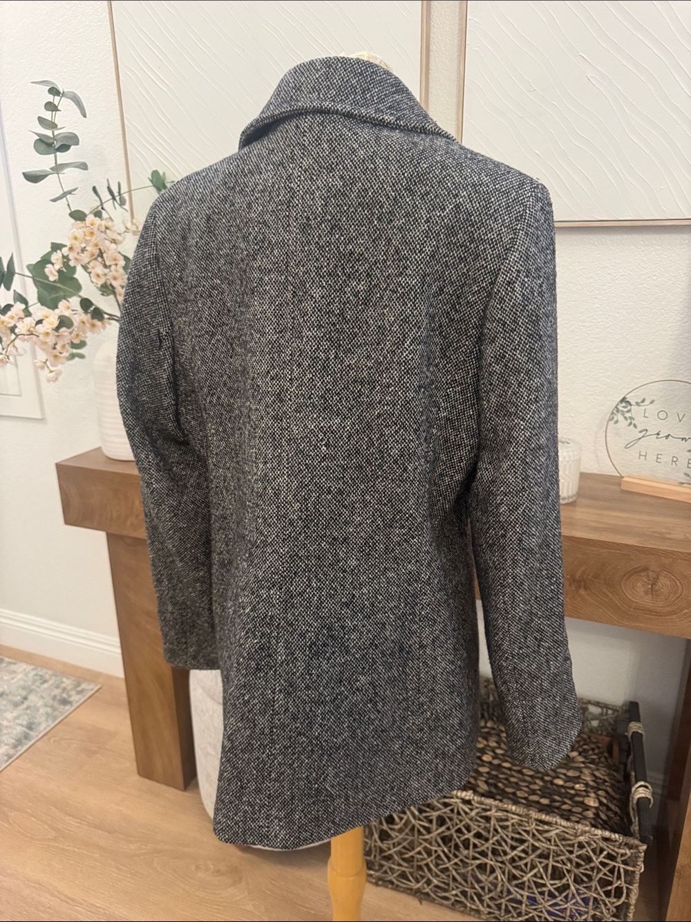 Calvin Klein Charcoal Gray Double-Breasted Pea Coat - Picture 5 of 7